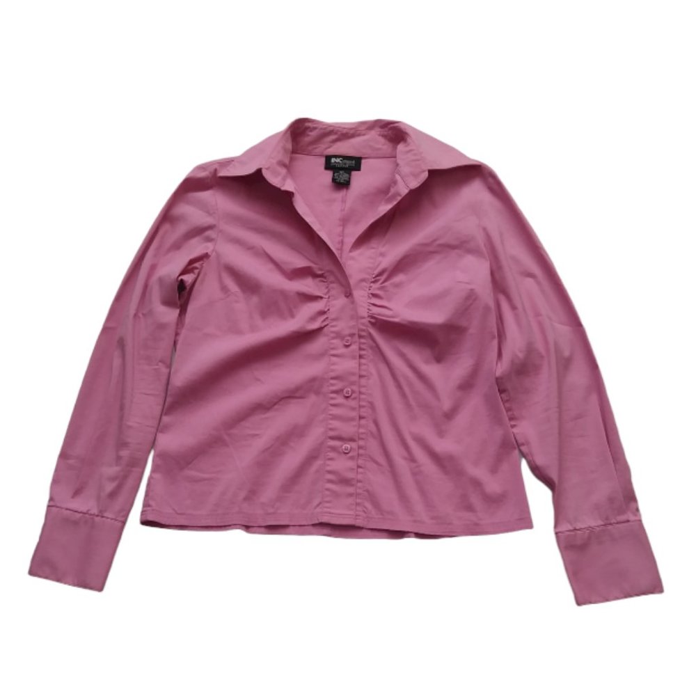 Women's long-sleeved button-down shirt. Pink Size Sp